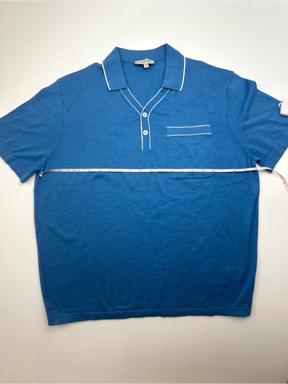 Bugatchi Men's Linen Blend Royal Blue Polo